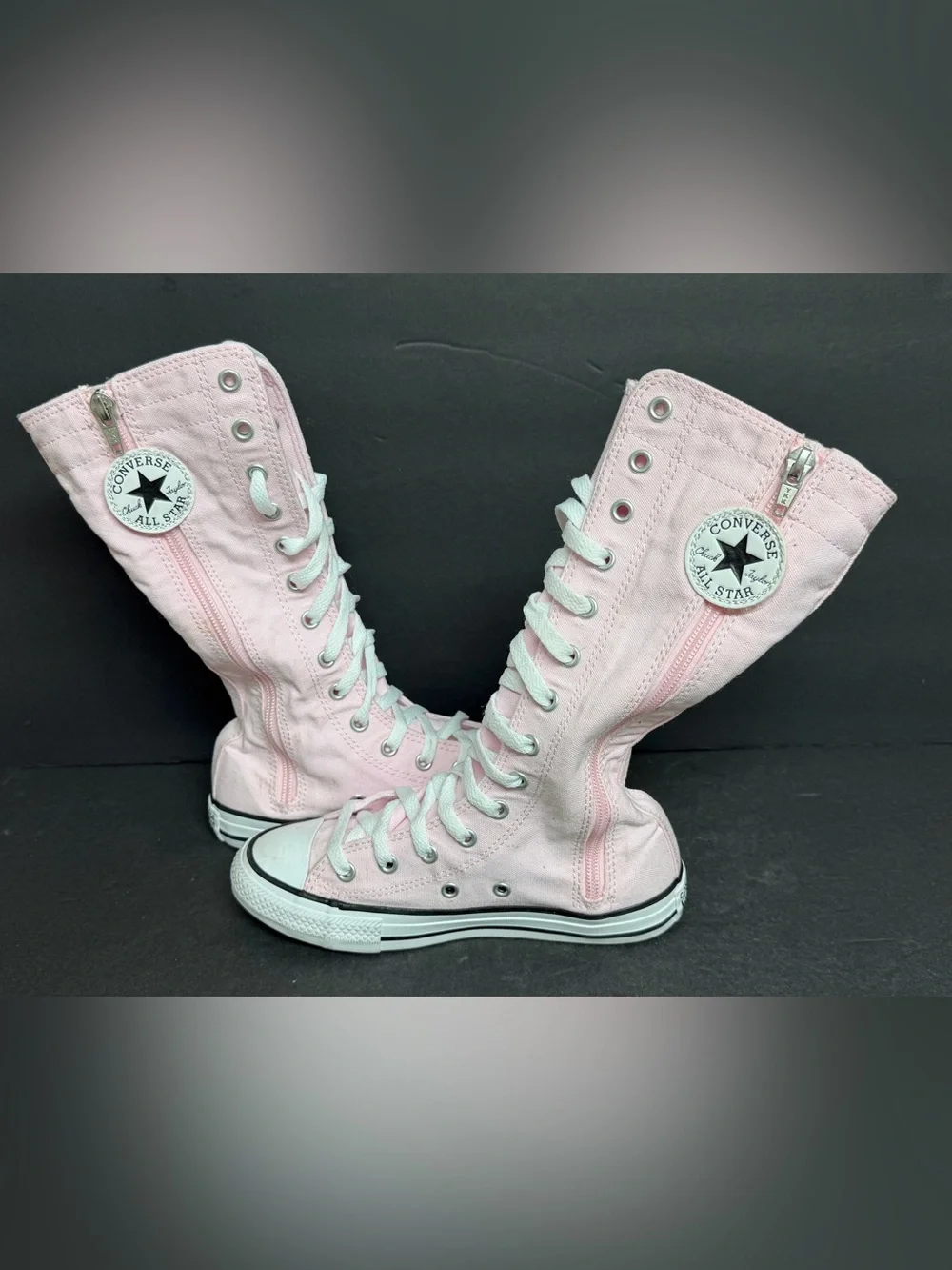 Converse Chuck Taylor All Star XX Size 1 Girls Pink Sneakers Lace Up Zipper